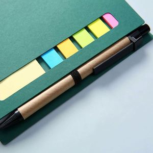 Recycled Kraft Spiral Notebook with Sticky Notes Custom Logo Blank <b>Memo</b> <b>Pad</b> Set for Office, School and Promotional Gifts - Product Image 3