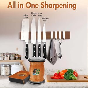 Affilacoltelli Manuale Rapido a 3 Fasi con Sistema a Rullo in Legno, Facile da Usare, <span class=keywords><strong>Pietra</strong></span> <span class=keywords><strong>per</strong></span> <span class=keywords><strong>Affilare</strong></span> <span class=keywords><strong>per</strong></span> <span class=keywords><strong>Coltelli</strong></span> da Chef e da Caccia - Product Image 2