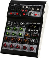 Mini-mixeur audio professionnel 4 canaux avec interface USB/BT et effets pour karaoké familial et mini-karaoké