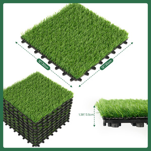Dalles de gazon artificiel emboîtables, imperméables et résistantes à l'usure, pour l'aménagement paysager des balcons, des jardins et les zones de loisirs pour animaux de compagnie. - Product Image 4