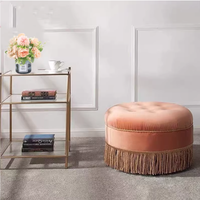 Style moderne américain Tassel Retro Pouf léger luxe tissu canapé tabouret ensemble siège créatif pour salon appartement hôtel villa