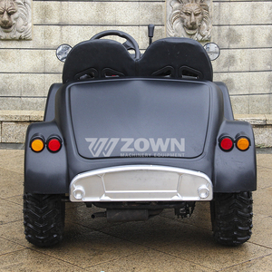 รถยนต์ไฟฟ้า ZOWN สไตล์วินเทจ สำหรับขับขี่ออฟโรด สีดำ เบาะสีแดง ดีไซน์เปิดประทุน - Product Image 5