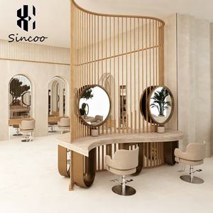 Luxury Stainless Steel Single Sided <b>Mirror</b> Round <b>Table</b> Barber Shop Hair <b>Mirror</b> for Perm and Dye Area Multi-faceted <b>Mirror</b> - Product Image 4