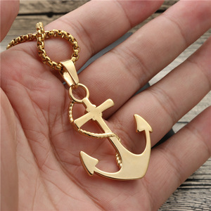 Anchor Pendant Necklace Zinc Alloy Unisex Fashion Jewelry Gift - Product Image 4