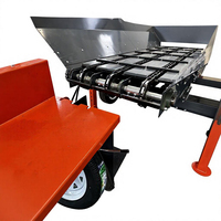 Table d'alimentation automatique pour processeur de bois de chauffage, avec élévateur hydraulique de bûches et convoyeur à bois à trois chaînes pour rondins de bois de chauffage