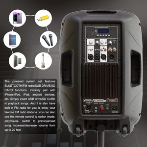 TUMAN Pro 15-Inch Portable Microphone Stand with Stand for <b>USB</b> SD Card FM Radio DJ Amplified - Product Image 4