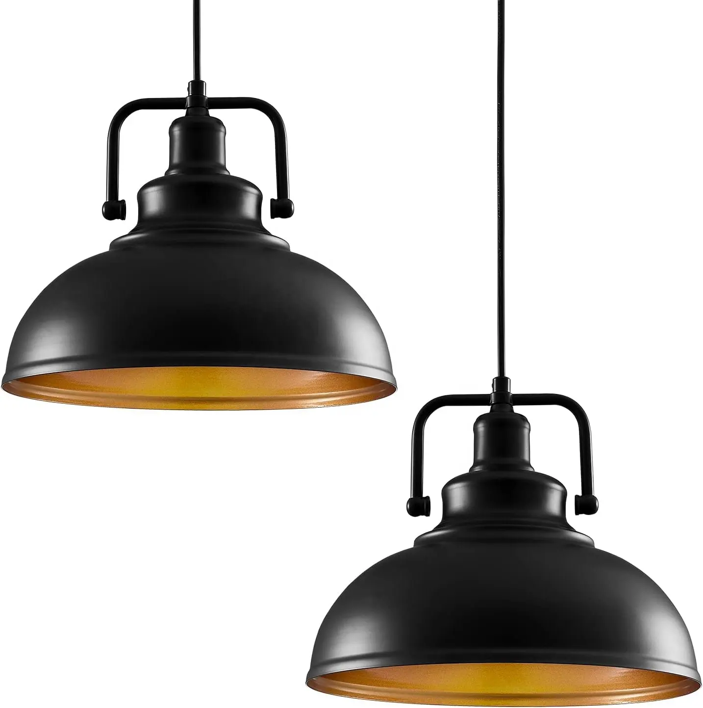 Retro Potdeksel Zwart Hangende Plafondlampen, Boerderijverlichting Keukeneiland Hangende Lichten
