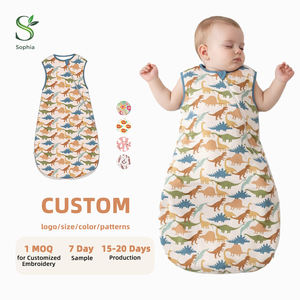 Sacos de Dormir para Bebé con Bordado Personalizado, Saco de Dormir de Fibra de Bambú, Envoltura Lavable para Bebés y Niños Pequeños - Product Image 1