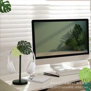 Wooden Headphone Stand Desktop Green 10x10x25cm Storage For Headphones <b>Computer</b> <b>Accessory</b> - Product Image 1
