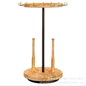 Wooden Rotating Necklace Holder Baseball Rack With Rings And Medals Display Stand For Jewelry Accessories - Product Image 5