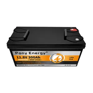 Batterie d'éclairage extérieur 12V 200Ah 300Ah Batterie rechargeable au lithium-ion Batterie de stockage d'énergie à cycle profond 12V