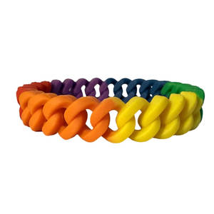 Love Is Love LGBT <span class=keywords><strong>Pride</strong></span> Rainbowユニセックスラバーリストバンド独自のワードシリコーンリストバンドカスタムデザインシリコーンブレスレット - Product Image 5