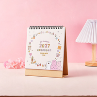 Planner Bulanan Spiral Bound 2027, Kalender Meja Hadiah Bisnis, Planner Custom, Kalender Meja Kantor, Hadiah Full Color