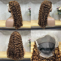 Peluca de Cabello Humano Virgen Remy Indio Super Doble Trama 13x4 con Encaje Frontal sin Pegamento para Encaje HD, Ondas de Agua, Rizado, Encaje Completo, Venta al por Mayor