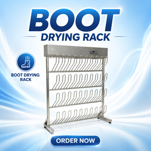 304 Stainless Steel Boot Drying Rack Drainage Trough Design Commercial Rubber <strong>Wellies</strong> Storage Rack for Food Processing Workshop - Product Image 1