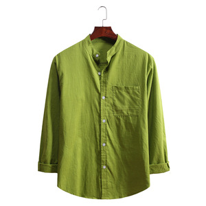 <span class=keywords><strong>Camisas</strong></span> <span class=keywords><strong>de</strong></span> <span class=keywords><strong>manga</strong></span> <span class=keywords><strong>larga</strong></span> sólidas <span class=keywords><strong>de</strong></span> algodón y lino para hombre, camisa <span class=keywords><strong>de</strong></span> <span class=keywords><strong>trabajo</strong></span> <span class=keywords><strong>de</strong></span> oficina <span class=keywords><strong>de</strong></span> lujo para hombre, Camisa ajustada <span class=keywords><strong>con</strong></span> botones - Product Image 4