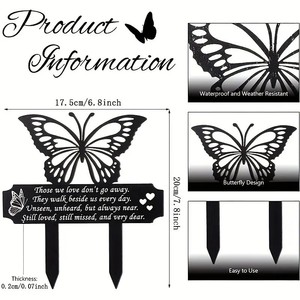Acryl Schmetterling Garten Säule Outdoor Grab Dekoration <span class=keywords><strong>Memorial</strong></span> Plakette für Human Cemetery Ornamental Column Ornament - Product Image 5