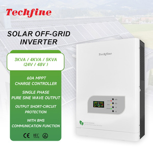 Techfine <span class=keywords><strong>1KVA</strong></span> 2KVA 3KVA 5KVA 8KVA 10KVA 12.5kva 12V 24V 48VDC 220V tinh khiết sóng sin tắt lưới năng lượng mặt trời biến tần - Product Image 1