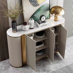 Italian Luxury Home Furniture Simple Golden Wood <strong>Sideboard</strong> Console Table with Storage <strong>for</strong> Dining Hotel &amp; <strong>Kitchen</strong> Use - Product Image 3