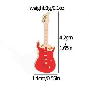 新款动漫吉他音乐珐琅胸针金属徽章服装袋礼品派对婚礼电镀合金儿童 - Product Image 3