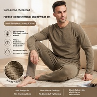 Ensemble de sous-vêtements thermiques sportifs d'hiver pour hommes en polaire, 100 % fibre de bambou, haut et pantalon de sport, couche de base pour le cyclisme