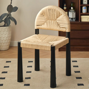 Silla <span class=keywords><strong>de</strong></span> comedor <span class=keywords><strong>de</strong></span> lujo ligera <span class=keywords><strong>de</strong></span> <span class=keywords><strong>segunda</strong></span> <span class=keywords><strong>mano</strong></span>, taburete <span class=keywords><strong>de</strong></span> respaldo <span class=keywords><strong>de</strong></span> ocio <span class=keywords><strong>de</strong></span> <span class=keywords><strong>madera</strong></span> maciza nórdica, silla Heidi tejida <span class=keywords><strong>de</strong></span> cuerda Simple Retro para el hogar - Product Image 4