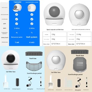 Nuevo Diseño Mejorado de Segunda Generación, Caja de Arena para Gatos Esférica Extra Grande, Automática, con Control por Aplicación, Inteligente - Product Image 3