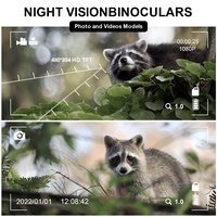 Jumelles de vision nocturne étanches 4K rechargeables, zoom numérique 8X, réglage de la luminosité sur 7 niveaux, enregistrement vidéo, portée de 250 à 350 m