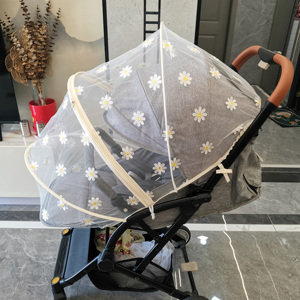 Parasol para bebé, mosquitera para cochecito, cubierta completa de margaritas, cubierta de malla para cochecito, mosquitera elástica transpirable Visible - Product Image 6