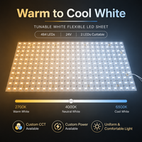 Lámina Flexible LED con Retroiluminación UL ETL, Alto CRI, CCT Ajustable 2700+6500K, Panel LED de Alta Densidad Cortable para Retroiluminación de Paredes Onxy