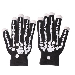 Guantes de Esqueleto de Algodón con Luces LED para Bailar en Discotecas, con Iluminación Intermitente en los Dedos, para <span class=keywords><strong>Halloween</strong></span> - Product Image 1
