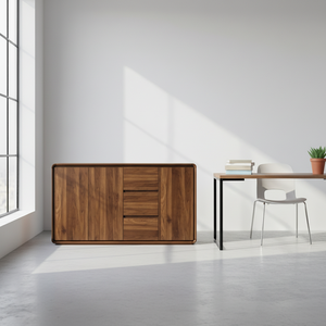 Aparador Moderno de Tres Puertas y Tres Cajones con Cajón Profundo <span class=keywords><strong>para</strong></span> Sala de Estar, <span class=keywords><strong>Comedor</strong></span>, Dormitorio, Hotel - Product Image 4
