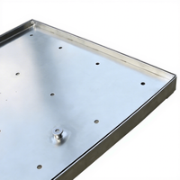 Couvercle de trappe hydraulique encastré en acier inoxydable 304, couvercle invisible avec trous d'injection de colle pour une fixation solide des carreaux