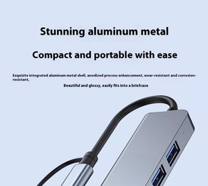 7-Port Hợp kim nhôm <span class=keywords><strong>USB</strong></span> 3.0 HUB với loại C sạc & truyền dữ liệu chức năng cho máy tính để bàn và máy tính xách tay máy tính - Product Image 4