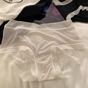 # B0020 usine personnalisé sans trace glace soie culotte taille moyenne à pois motif respirant sous-vêtements coton entrejambe femme culotte - Product Image 5