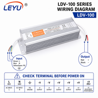 Alimentation LED étanche IP67 100W 12V 8.3A avec boîtier en aluminium, driver LED à tension constante pour aménagement paysager extérieur