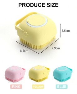 KINGHON Pet Shower Brush Long Short Haired Dogs Cats Shower Silicone Shampoo Dispenser <b>Bath</b> Massage Cat Dog <b>Bath</b> Brush - Product Image 3