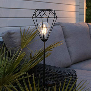 Lámpara Solar de Jardín con Bombilla LED, Farol de Hierro para Exteriores, Iluminación de Caminos, Resistente al Agua, Alimentada por Energía Solar - Product Image 4