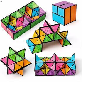 Cubo de Rompecabezas, Juego Educativo Temprano para Niños, Juguete de Pensamiento y Cognición de Plástico Colorido, Cubo de Rubik Cambiable en Caja - Product Image 1