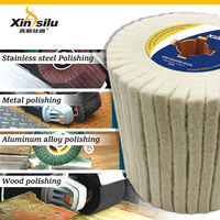 Disque à lamelles en feutre de laine 100% naturel de 4 pouces pour le polissage du métal, de l'acier inoxydable et de l'aluminium