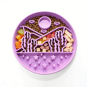 Evcil Hayvanlar İçin Silikon Mama Kabı Yavaş Beslenme Tabağı Köpek Yalama Tabağı Yavaş Beslenme Pedi Yuvarlak Tabak Yavaş Beslenme Kabı Pedi - Product Image 1