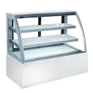 Curved Glass 843L Cake Display Refrigerator For Coffee Shop Cafe