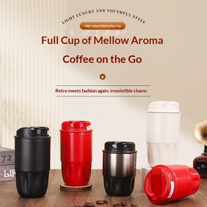 New 316 Stainless Steel Vacuum Cup Girls High Aesthetic Petal Mug Home Office Direct Drink Portable <b>Coffee</b> Cup - Product Image 2