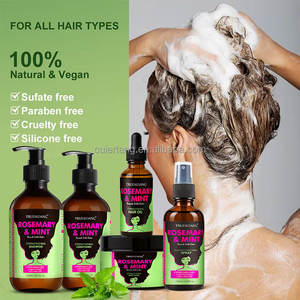 Private Label bio olio di menta di rosmarino trattamento per capelli maschera prodotti per la crescita Shampoo e balsamo set per la cura dei capelli per la riparazione - Product Image 2