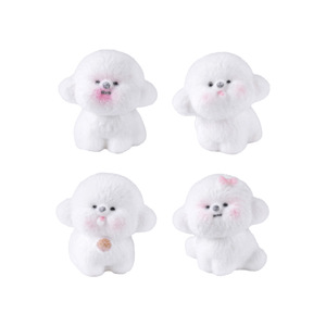 Figurine Anjing Bichon Frise Berbulu Halus, Ornamen Anjing Putih Lucu untuk Lanskap Mini dan Dekorasi Meja - Product Image 5