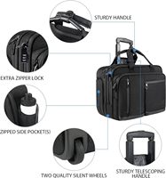 Porte-documents à roulettes sac d'affaires pour ordinateur portable étui pilote bagage de voyage grande capacité 4 roues chariot pilote sac Aviation