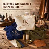 Sac fourre-tout en toile personnalisé avec logo, double poignée courte et longues bretelles, sac de voyage monogrammé entrelacé, vente en gros