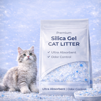 Kristal Pasir Kucing Silika Gel Daya Serap Tinggi untuk Grosir Toko Hewan Peliharaan dan Pengecer Online