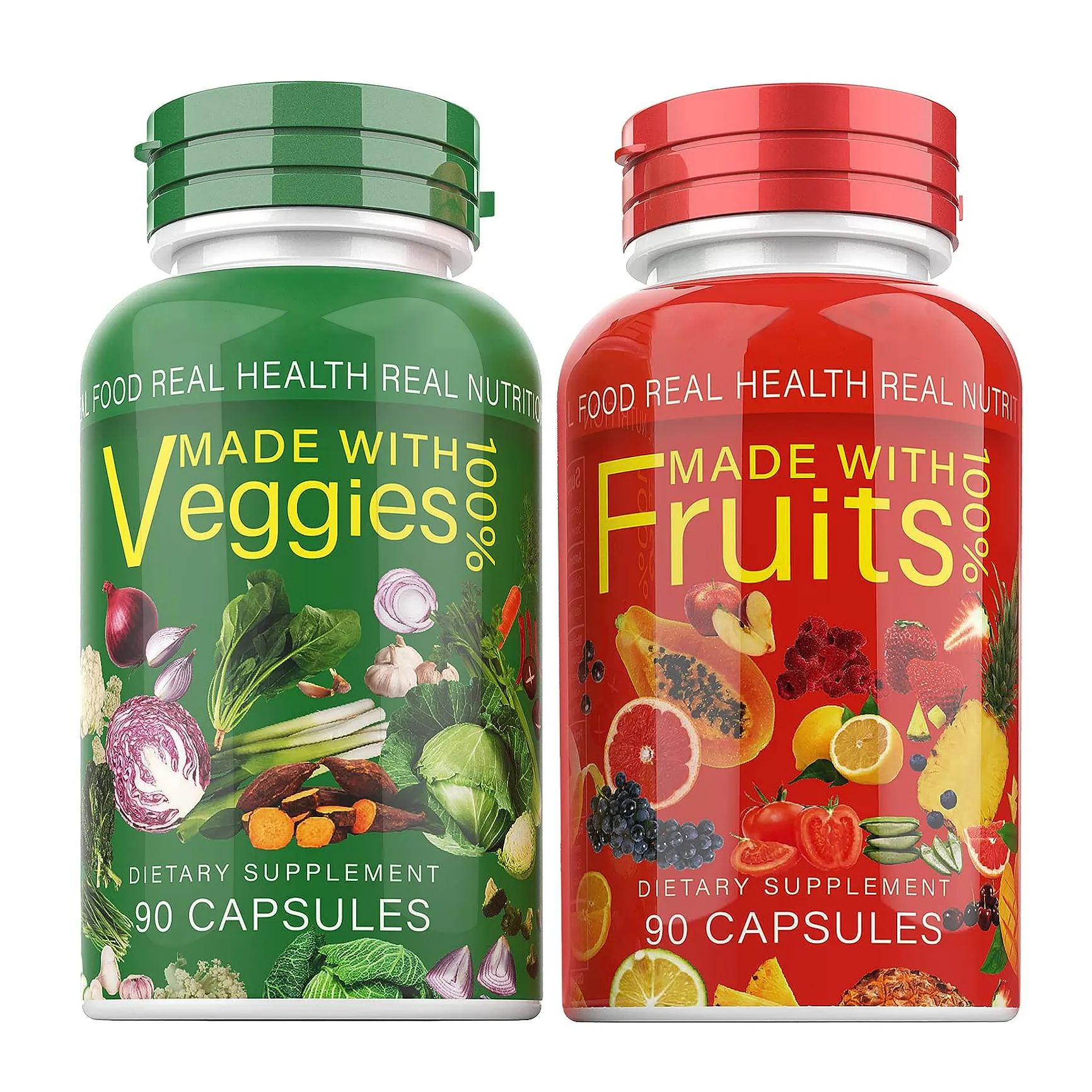 Fruitgroente Voedingsbalans 90 Fruit 90 Plantaardige Capsules Vegetarische Vitaminevoedingssupplementen