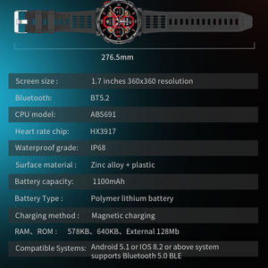 Reloj Inteligente para Exteriores con GPS, Resistente al Agua 5ATM, Batería de 1100mAh, Linterna, Brújula, Altímetro, Múltiples Modos Deportivos, Llamadas por Bluetooth - Product Image 2